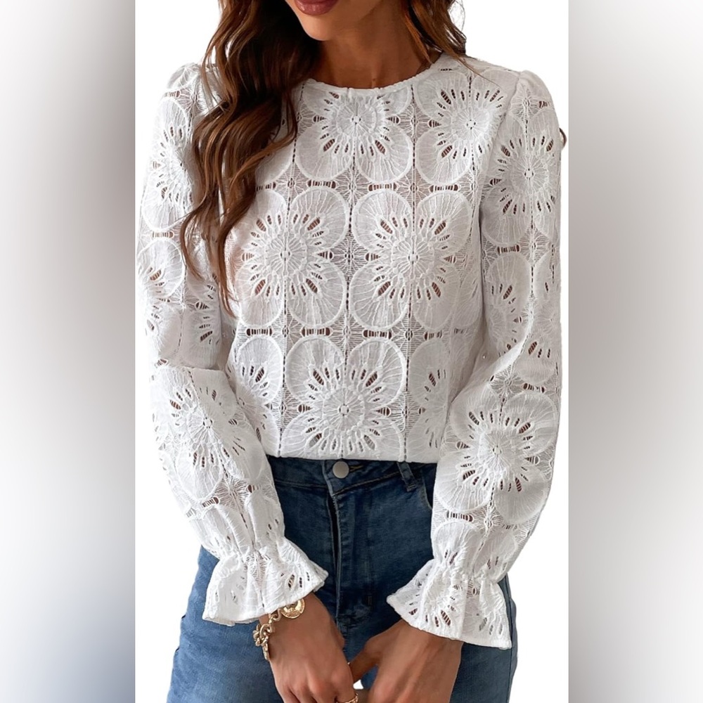 Elegant White Lace Blouse